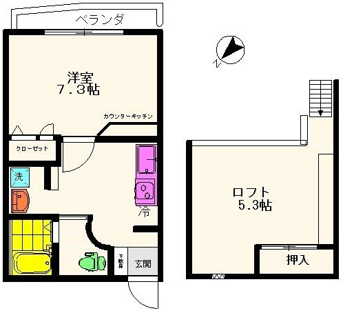 クレストハウス201の間取り