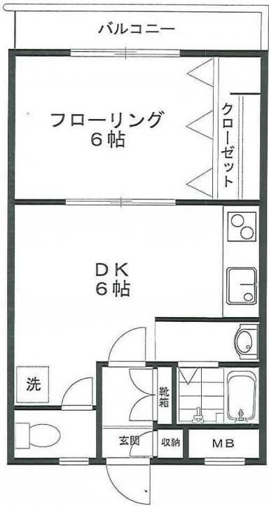 ロイヤルコーポアサヒ402の間取り