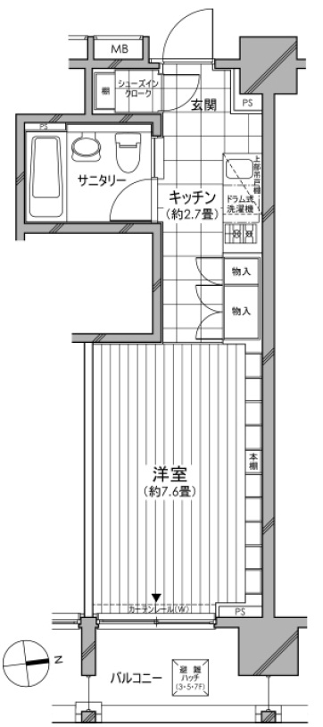 イプセ麻布十番七面坂507の間取り