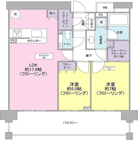 グランドヒルズ三軒茶屋ヒルトップガーデンCc-309の間取り