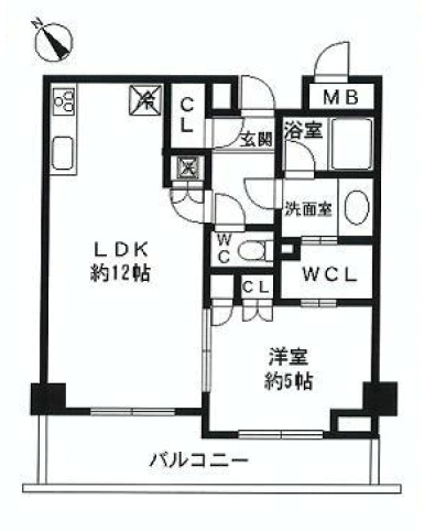 グローリオ白金高輪405の間取り