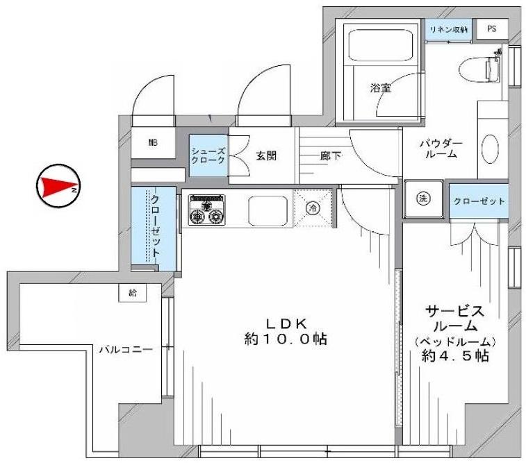 スタジオエアー白金204の間取り