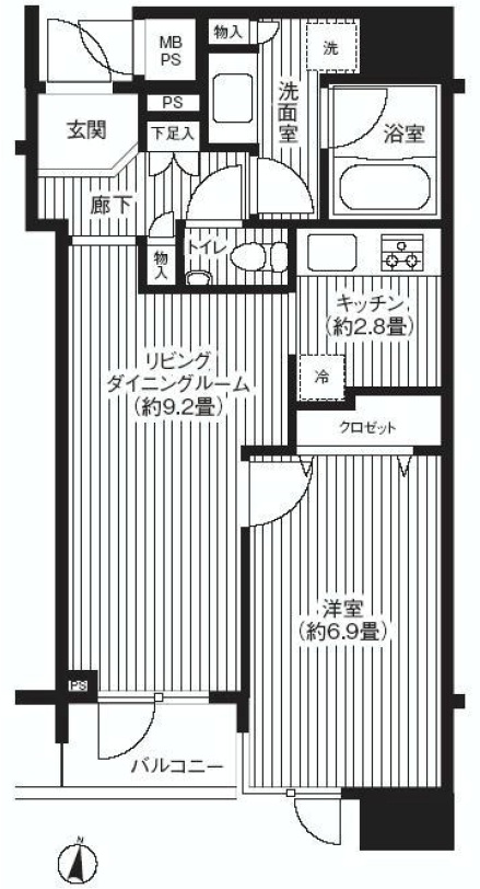 ランドステージ白金高輪202の間取り