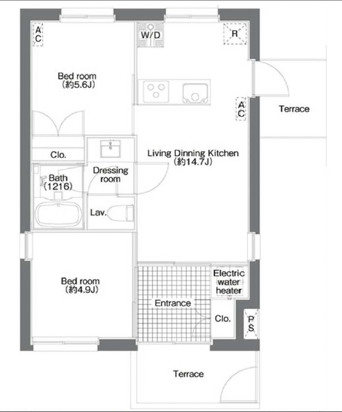 ハルハウス三軒茶屋(HALHAUS　sangen-jaya)J号室の間取り