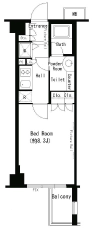 パークアクシス目黒本町(Park Axis 目黒本町)208の間取り