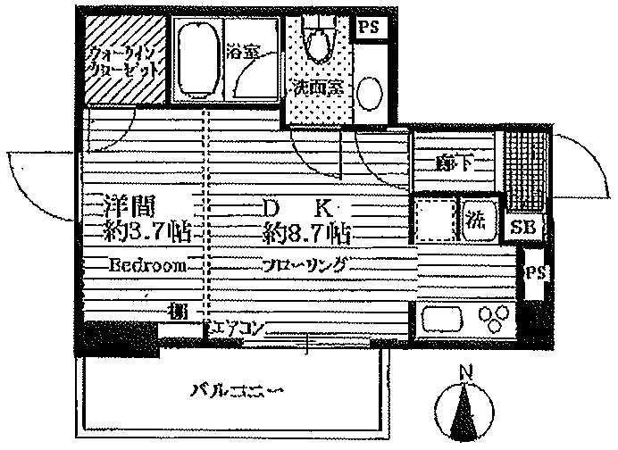 アルファニッシュ白金高輪204の間取り