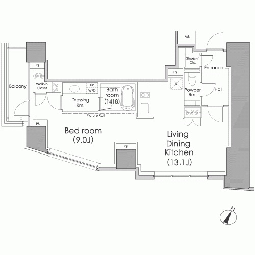 パークハビオ麻布タワー501の間取り