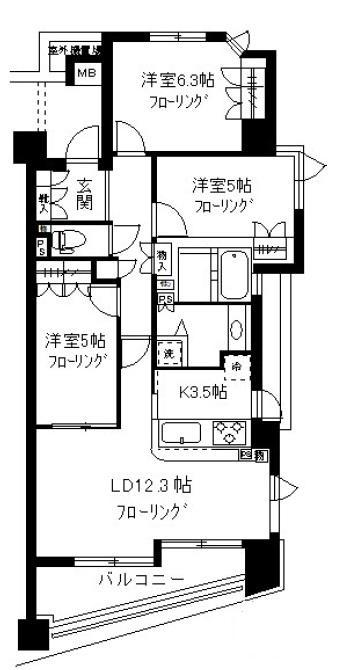 シティハウス学芸大学505の間取り