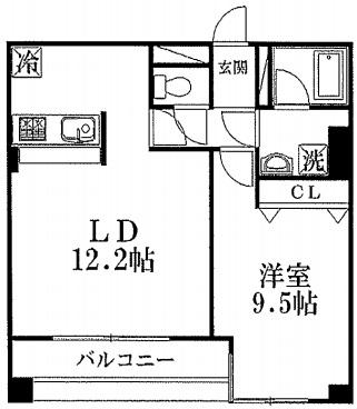 ベルビュウ　C棟503の間取り