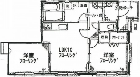 オレンジパティオ?106の間取り