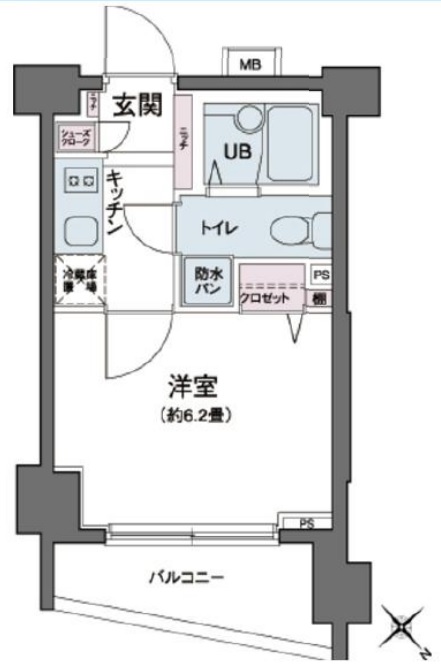 エコロジー都立大学レジデンス613の間取り