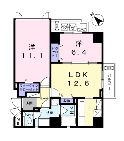 テラスイーストフォー (TERRACE EAST FOUR)702の間取り