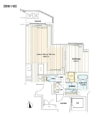 イプセ麻布十番207の間取り