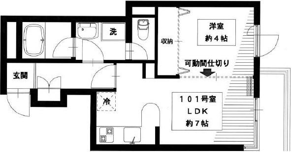 アサヒアンビシオン恵比寿101の間取り