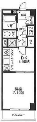 エクセル魚籃坂304の間取り