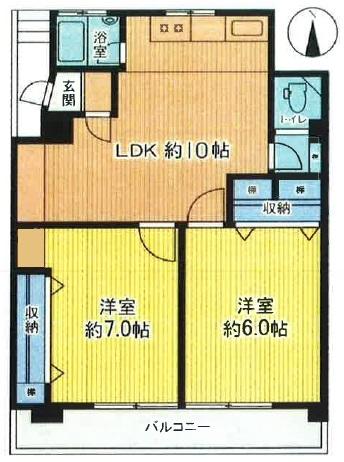 大橋スカイパレスBの間取り