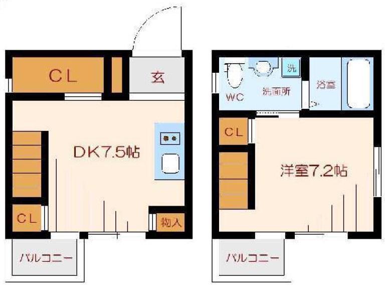 シャレー学芸大カワベ第12205の間取り