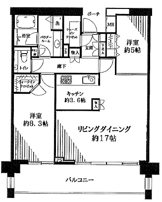 グランドヒルズ三軒茶屋ヒルトップガーデンc-607の間取り