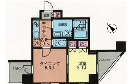 プライムアーバン目黒青葉台803の間取り