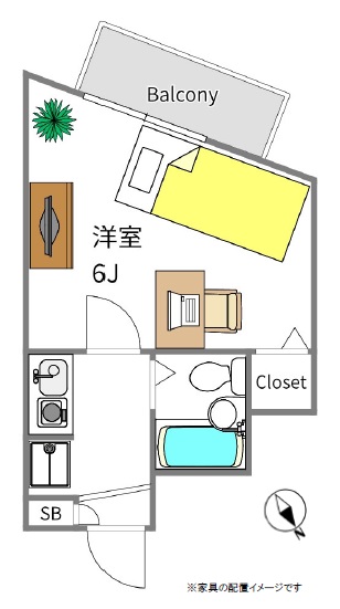 柳盛堂2ビル80Bの間取り