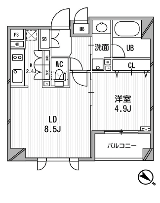 クリオ渋谷ラ・モード207の間取り