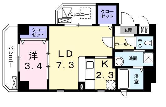 アマーレ松見坂202の間取り