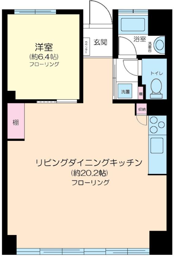 代官山東急アパートメントアネックス202の間取り