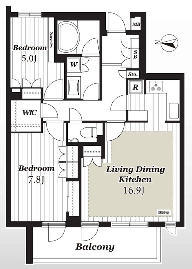 ピアース三宿4階部分の間取り