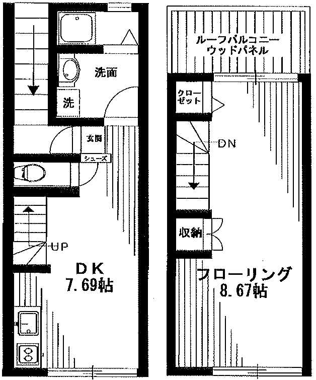 オーキッドコート鷹番202の間取り