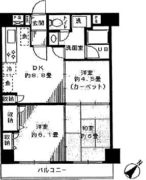 サンロイヤル東山402の間取り