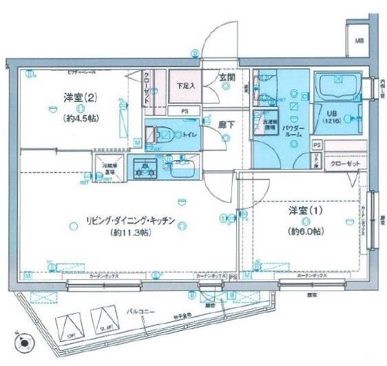 GENOVIA三軒茶屋green veil(ジェノヴィアサンゲンヂャヤグリーンヴェール)205の間取り