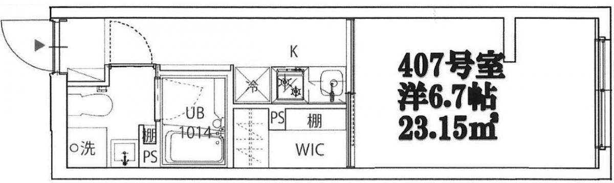 Kukai Terrace祐天寺Annex407の間取り