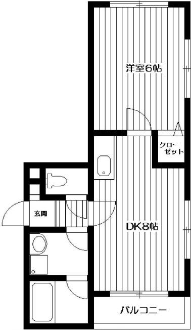 ローラル祐天寺1Wの間取り