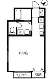 ハイネス中目黒106の間取り
