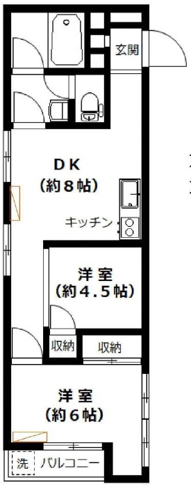 駒沢コーポラス409の間取り