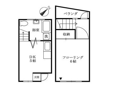 荻野メゾネット1-Bの間取り