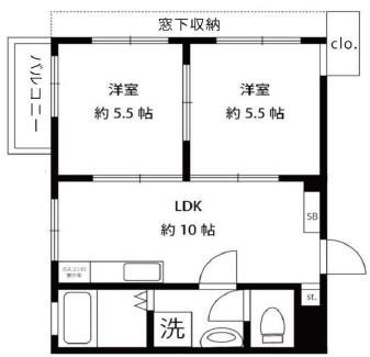 東山3丁目マンション(エビヤビル)201の間取り