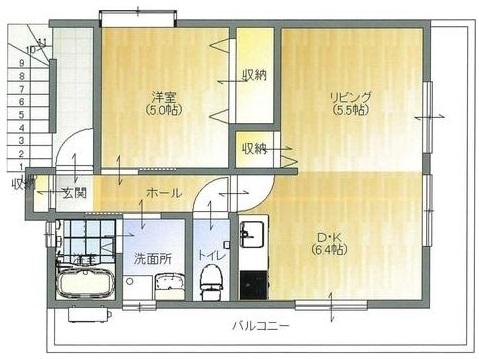 今谷ビル3Fの間取り