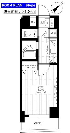 ステージファースト三軒茶屋Ⅱ1102の間取り