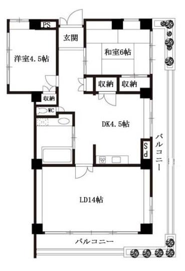 目黒柿の木坂アビタシオン704の間取り