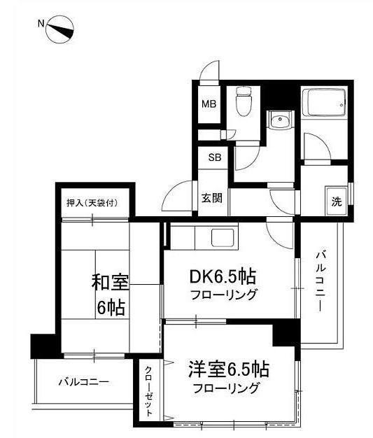 コーポ駒沢P-1701の間取り