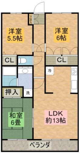 フェニックスコート下馬302の間取り