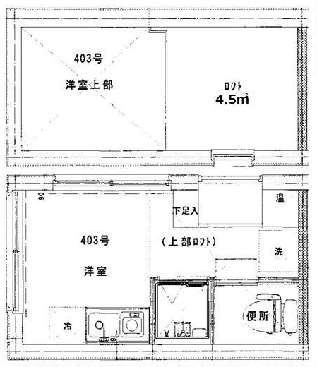 ミニマル学芸大学403の間取り