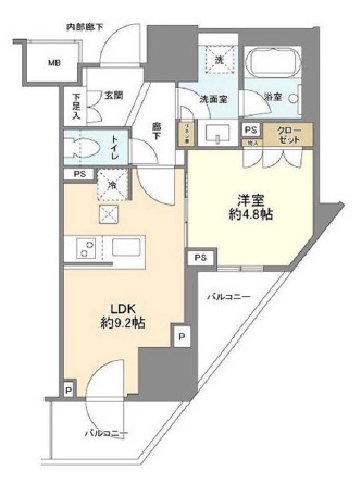 ドレッセ目黒大橋プレヴィ1008の間取り
