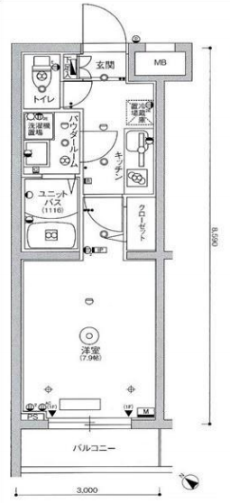 スカイコートパレス駒沢大学Ⅱ105の間取り