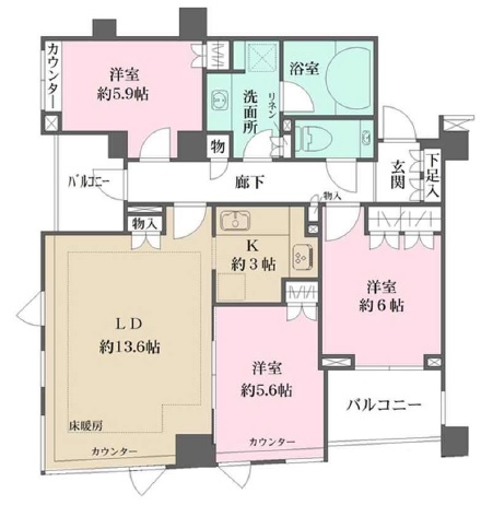 パークハウス中目黒301の間取り