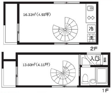 柿の木坂マンション1F,2Fの間取り