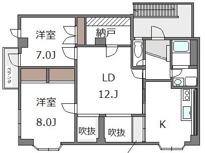 リバティ八雲301の間取り