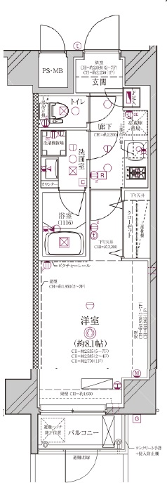ディアレイシャス下北沢101の間取り