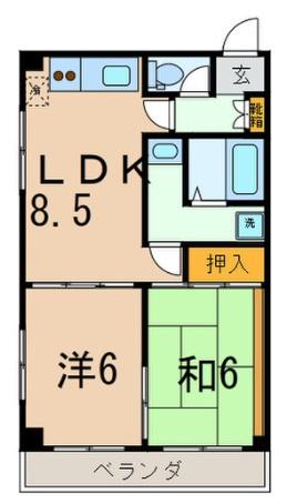 エルデスト上馬203の間取り